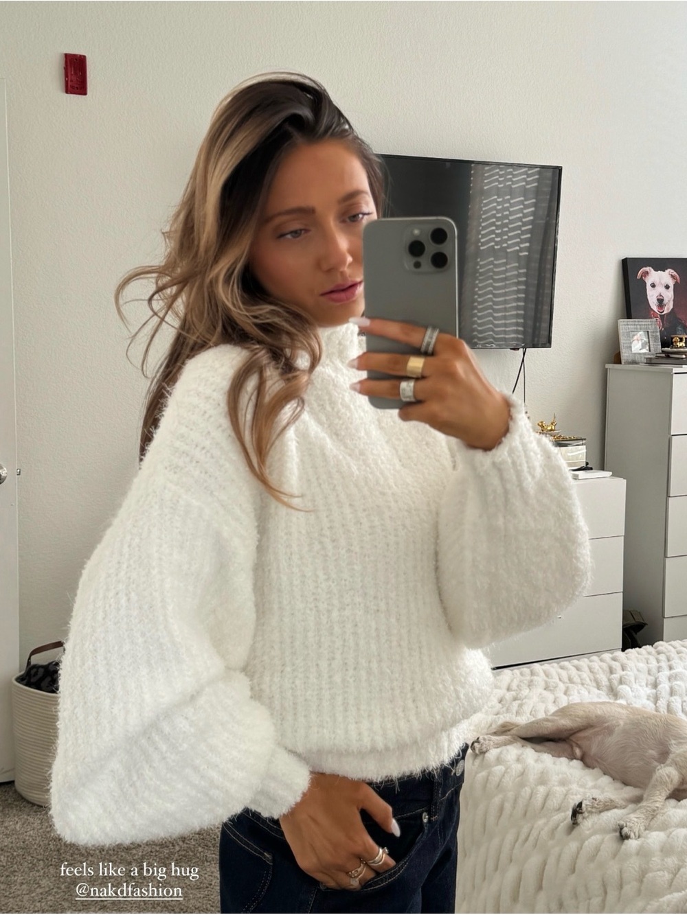 White Cozy Chunky Knit Sweater - XS - NWT